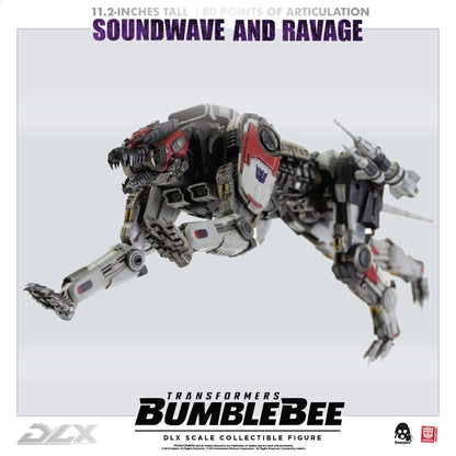 Preventa Figura DLX Soundwave y Ravage - Transformers: Bumblebee Movie marca Threezero 3Z0160 (28.5 cm) (relanzamiento)