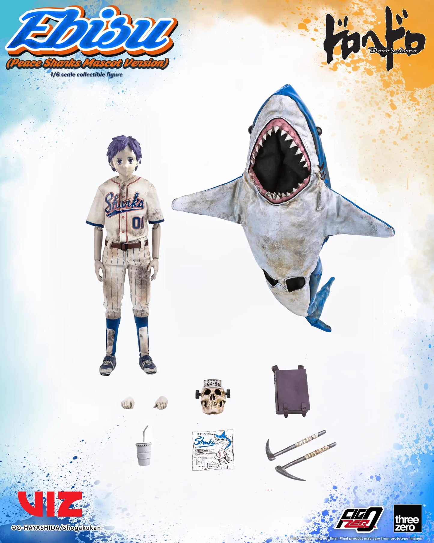 Pedido Figura Ebisu (Peace Sharks Mascot Version) - Dorohedoro marca Threezero 3Z0715 escala 1/6