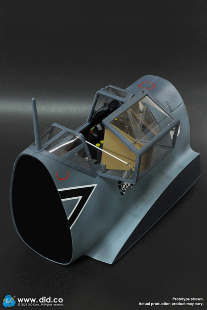 Preventa Base Diorama Cockpit/Cabina BF-109 (Grey Blue) marca DID E60065B escala 1/6