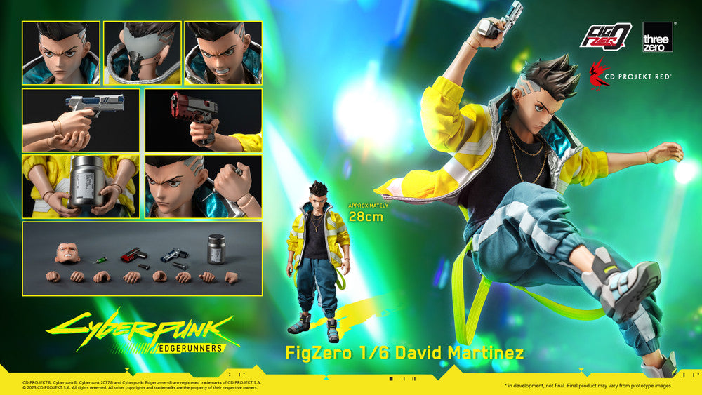 Preventa Figura David Martinez - Cyberpunk: Edgerunners - Figzero marca ThreeZero 3Z0599 escala 1/6