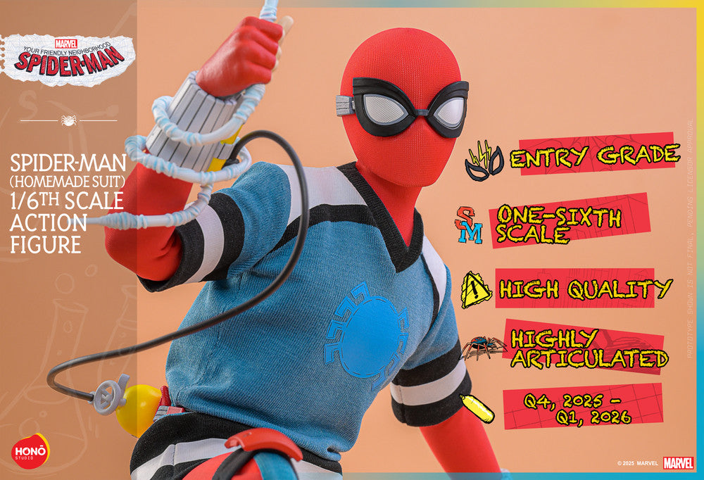 Preventa Figura Spider-Man (Homemade Suit) Your Friendly Neighborhood Spider-Man marca Hot Toys x Hono Studio HS07 escala 1/6