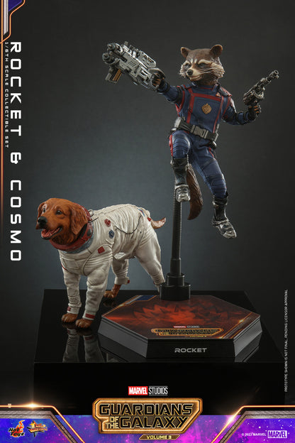 Preventa Figura Rocket y Cosmo - Guardians of the Galaxy Vol. 3 marca Hot Toys MMS708 escala 1/6