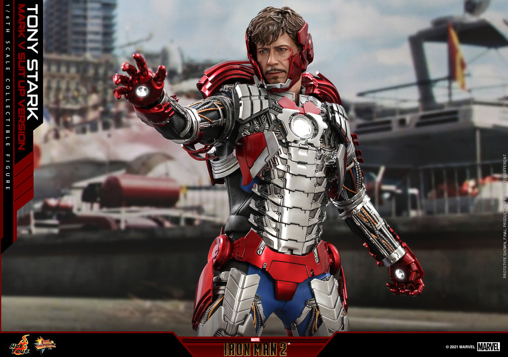 Pedido Figura Tony Stark Mark V Suit Up Version (Standard Version) - Iron Man 2 marca Hot Toys MMS599 escala 1/6