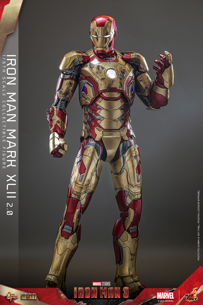 Preventa Figura Iron Man Mark XLII (2.0) - Iron Man 3 marca Hot Toys MMS758 D65 escala 1/6