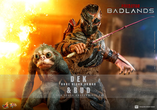 Preventa Figuras Dek (Bone Bison Armor) & Bud (SET) - Predator: Badlands marca Hot Toys MMS873 escala 1/6