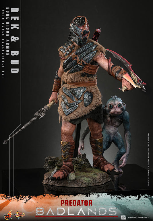 Preventa Figuras Dek (Bone Bison Armor) & Bud (SET) - Predator: Badlands marca Hot Toys MMS873 escala 1/6