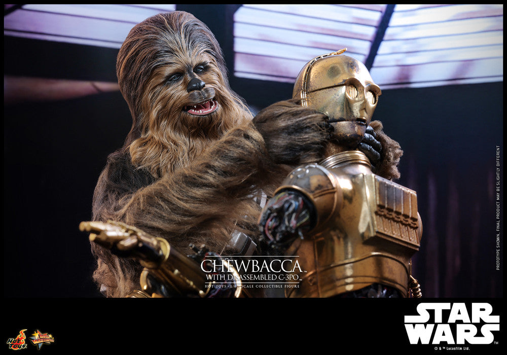 Preventa Figura Chewbacca™ con C-3PO™ desensamblado - Star Wars: Episode V The Empire Strikes Back™ marca Hot Toys MMS766 escala 1/6