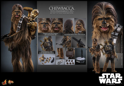 Preventa Figura Chewbacca™ con C-3PO™ desensamblado - Star Wars: Episode V The Empire Strikes Back™ marca Hot Toys MMS766 escala 1/6