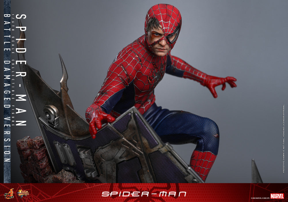 Preventa Figura Spider-Man (Battle Damaged) marca Hot Toys MMS859 escala 1/6