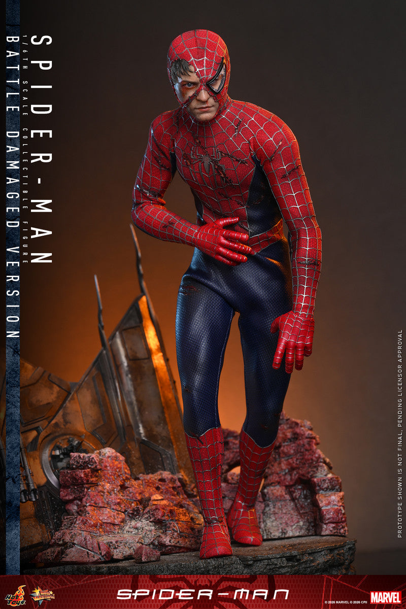 Preventa Figura Spider-Man (Battle Damaged) marca Hot Toys MMS859 escala 1/6