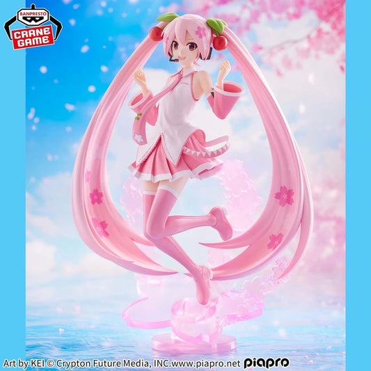 EN STOCK Estatua Sakura Miku - Banpresto Evolve marca Bandai Namco (23 cm)