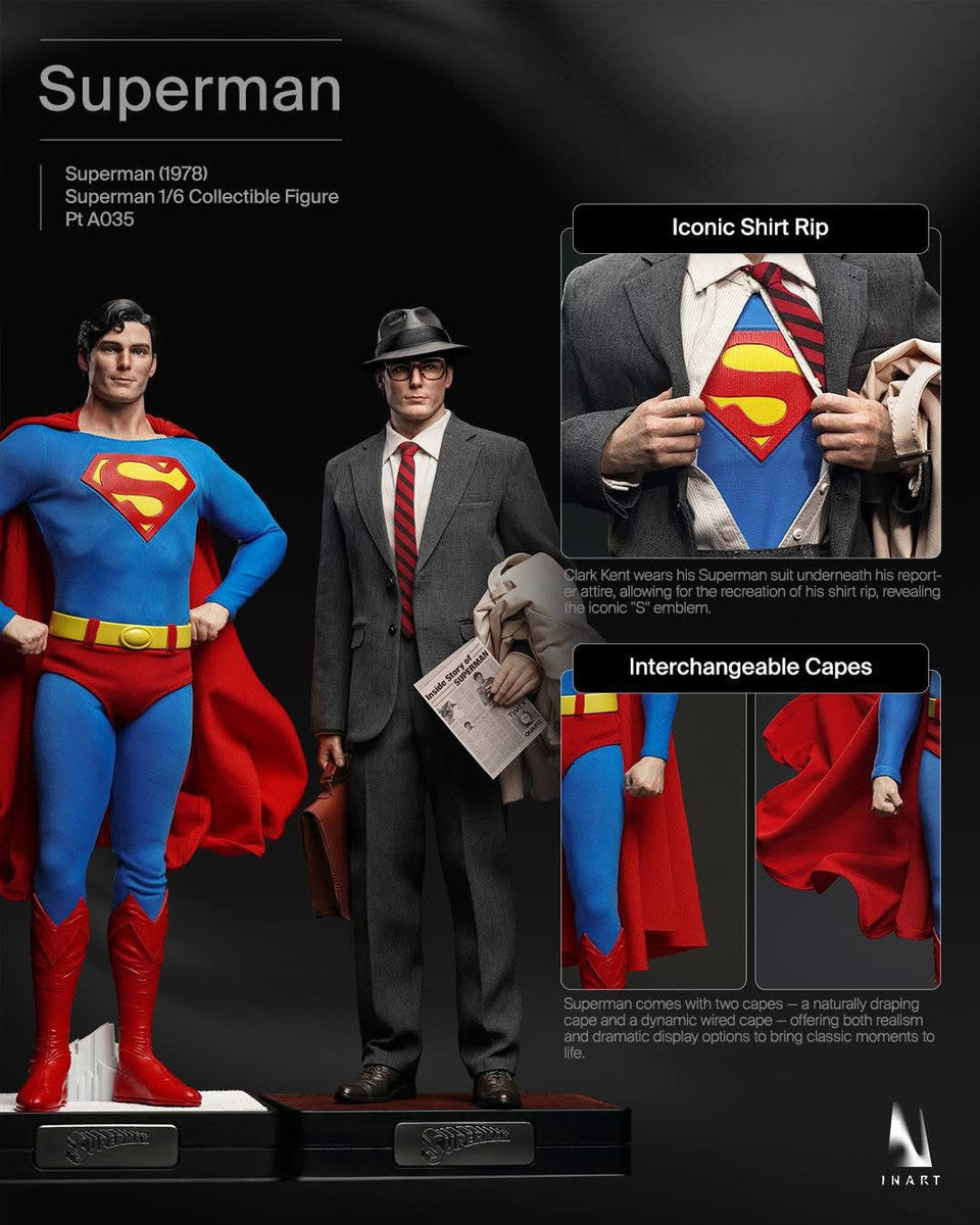 Preventa Figura SUPERMAN & CLARK KENT (Premium Edition) - Superman The Movie (1978) marca INART A035P Queen Studio escala 1/6