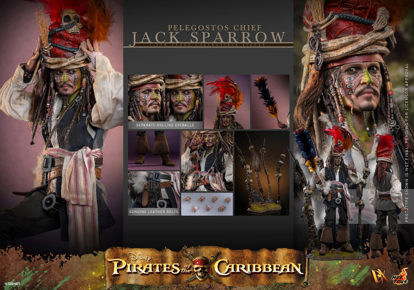 Preventa Figura Pelegostos Chief Jack Sparrow - Pirates of the Caribbean: Dead Man's Chest marca Hot Toys DX48 escala 1/6