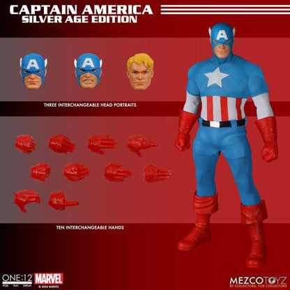 Preventa Figura Captain America (Silver Age) - Marvel Comics One:12 Collective marca Mezco Toyz 76254 escala pequeña 1/12