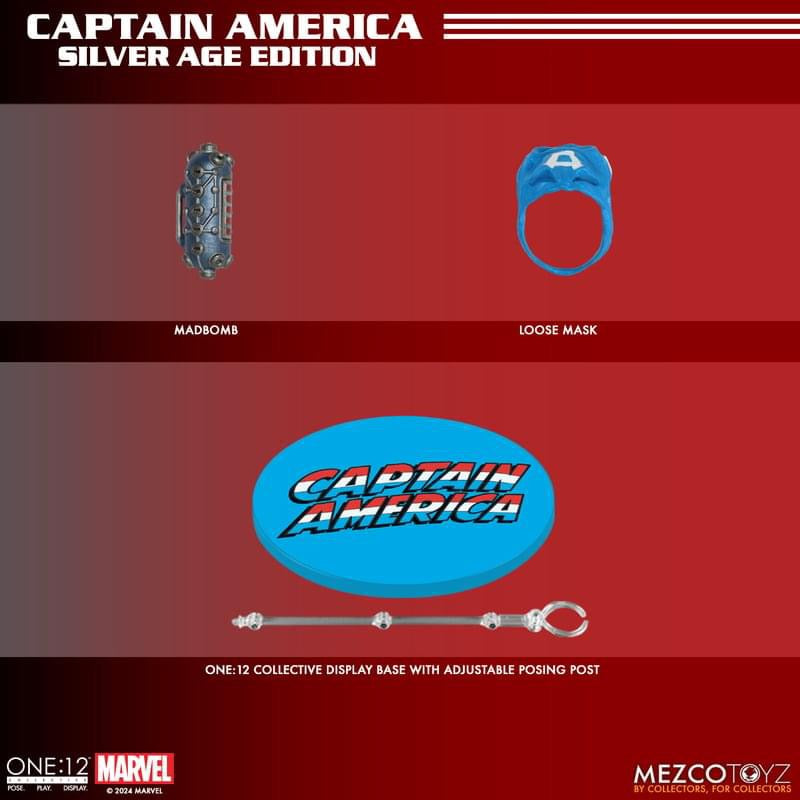 Preventa Figura Captain America (Silver Age) - Marvel Comics One:12 Collective marca Mezco Toyz 76254 escala pequeña 1/12