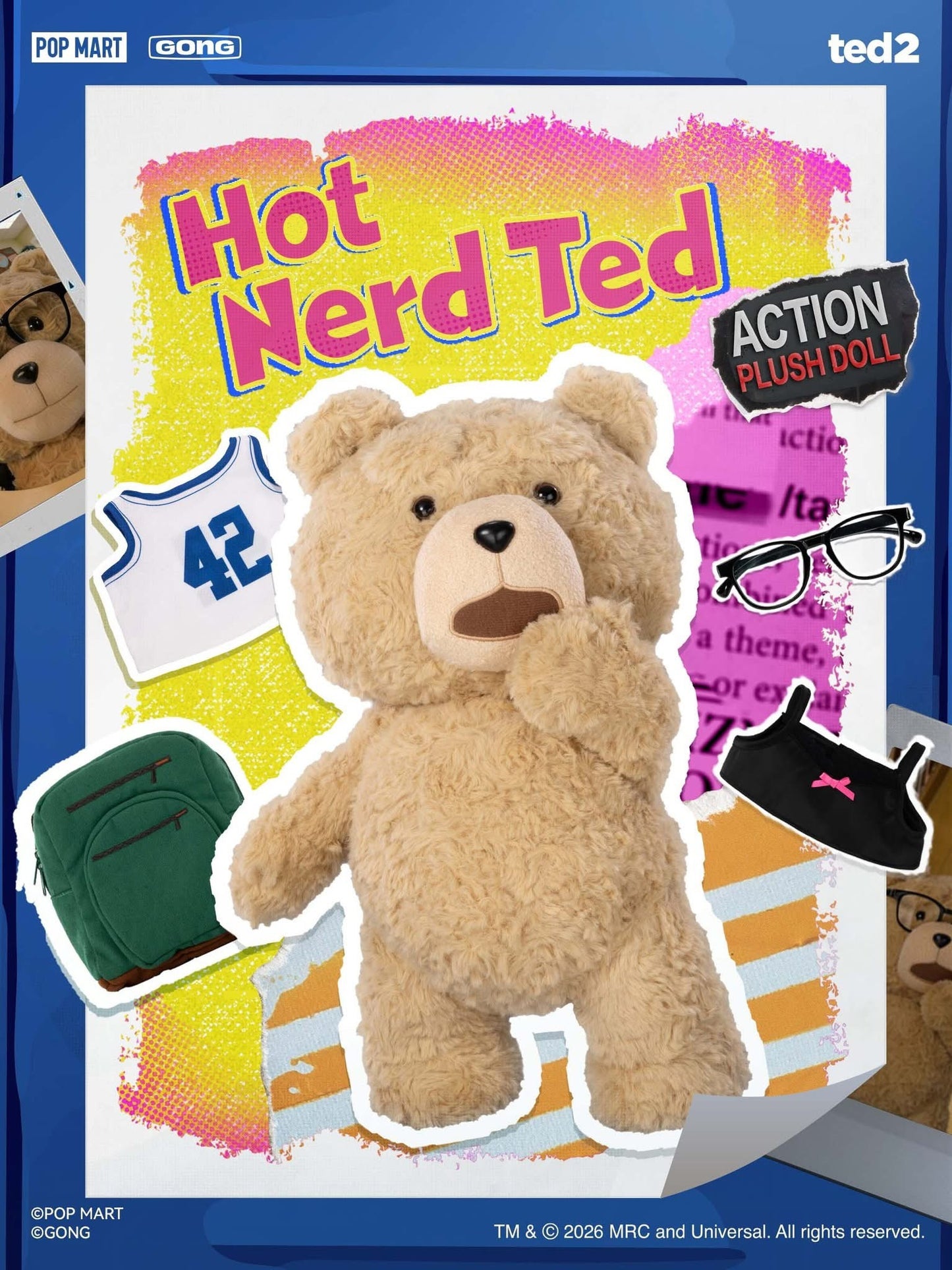 Preventa Figura HOT NERD TED - Ted 2 marca Pop Mart x Gong Studio escala real 1/1 (30 cm)