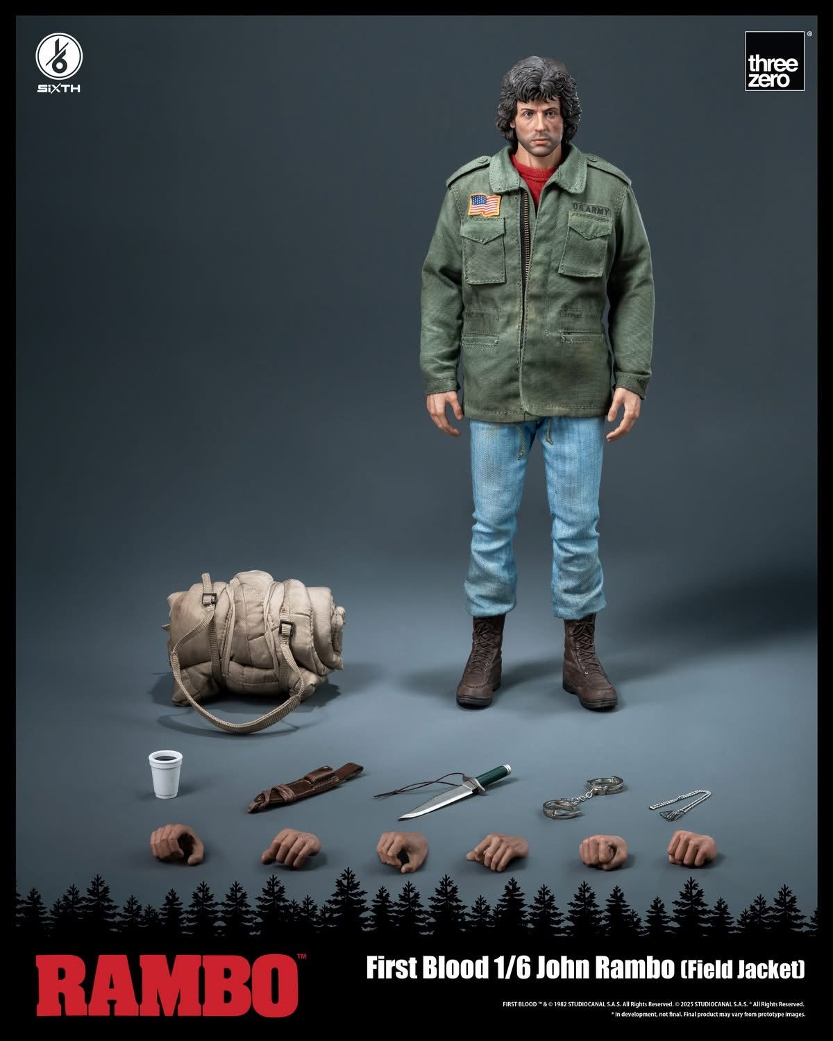 Preventa Figura John Rambo (Field Jacket) - Rambo: First Blood marca Threezero 3Z0553 escala 1/6
