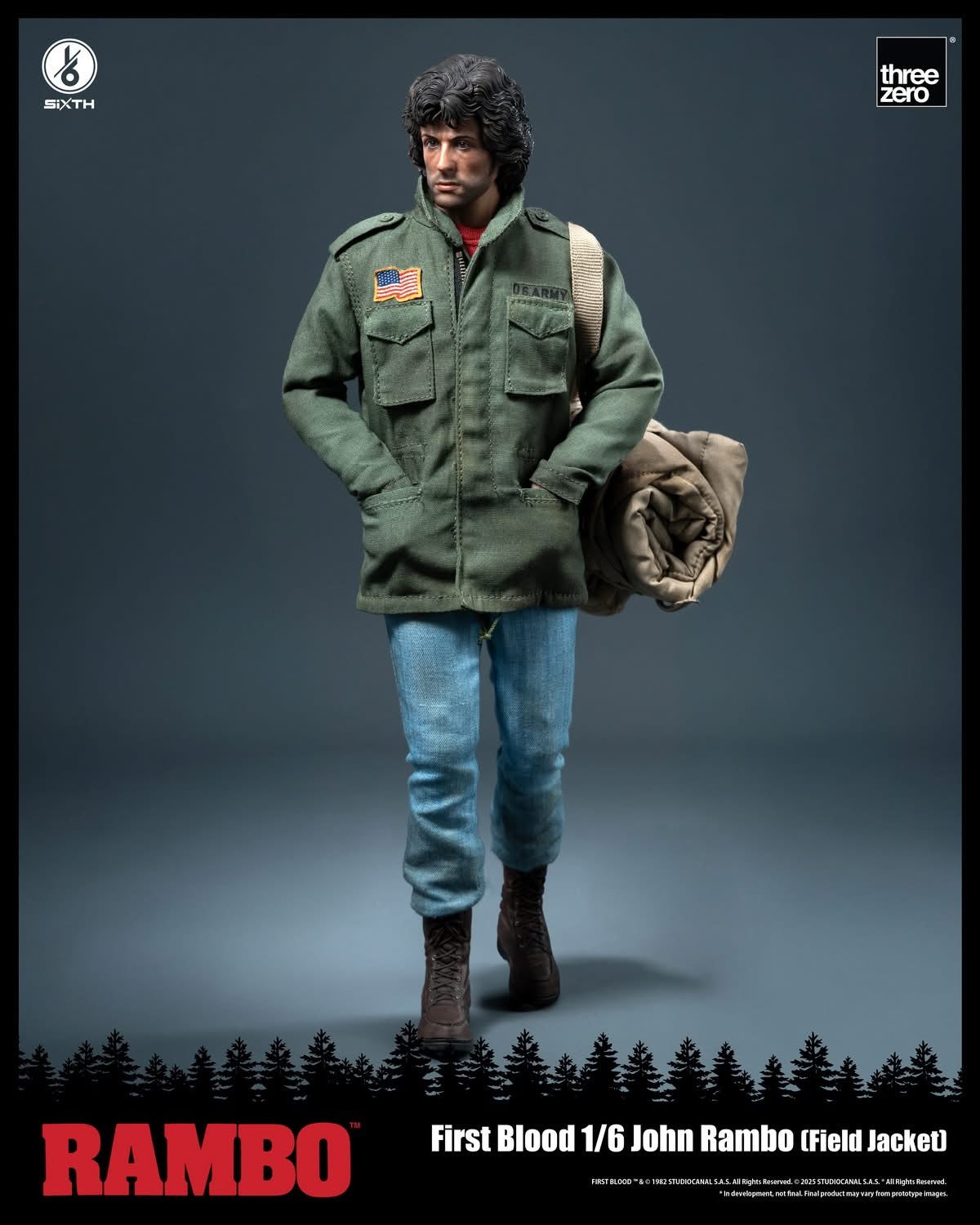 Preventa Figura John Rambo (Field Jacket) - Rambo: First Blood marca Threezero 3Z0553 escala 1/6