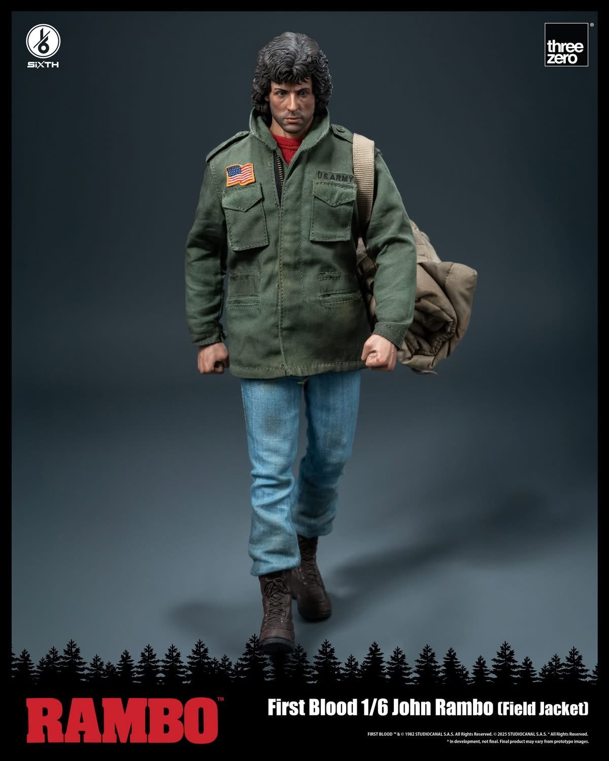Preventa Figura John Rambo (Field Jacket) - Rambo: First Blood marca Threezero 3Z0553 escala 1/6