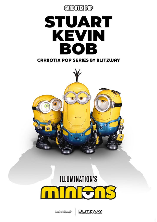 Preventa Figuras Bob, Stuart & Kevin (Deluxe Version) - Minions - Carbotix Pop marca Blitzway BW-CA-11404