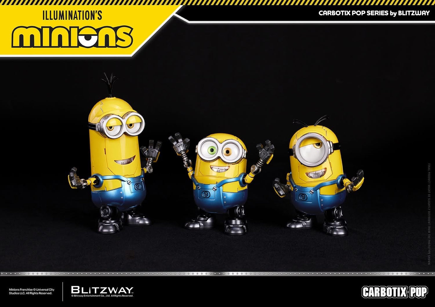 Preventa Figuras Bob, Stuart & Kevin (Deluxe Version) - Minions - Carbotix Pop marca Blitzway BW-CA-11404