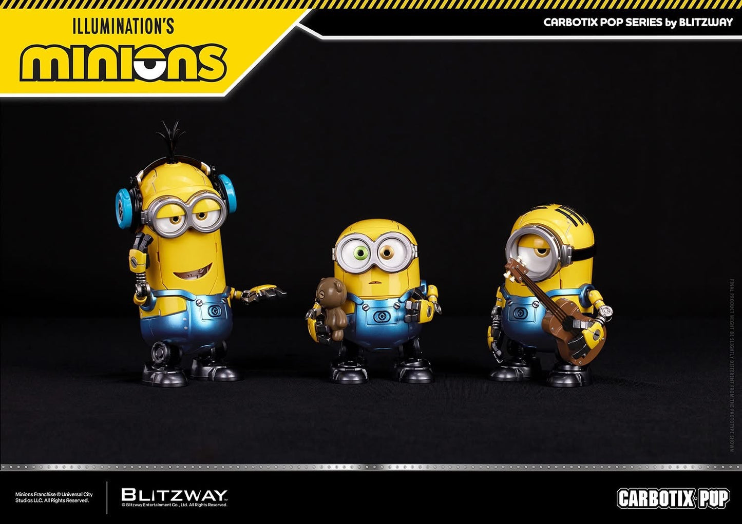 Preventa Figuras Bob, Stuart & Kevin (Deluxe Version) - Minions - Carbotix Pop marca Blitzway BW-CA-11404
