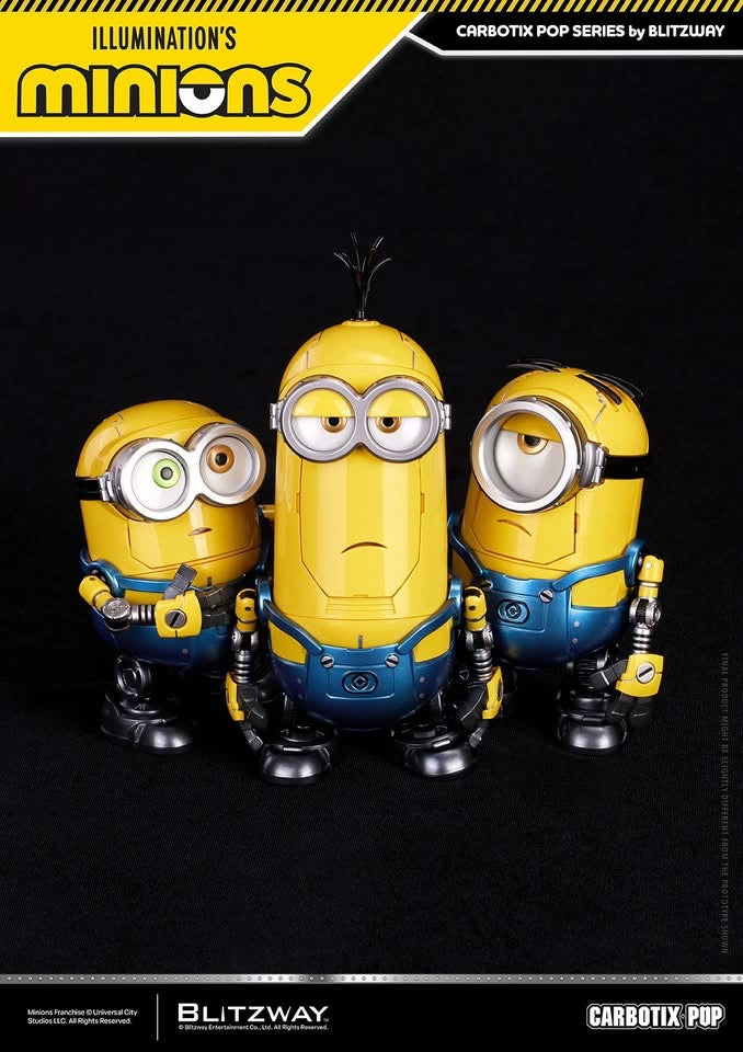 Preventa Figuras Bob, Stuart & Kevin (Deluxe Version) - Minions - Carbotix Pop marca Blitzway BW-CA-11404