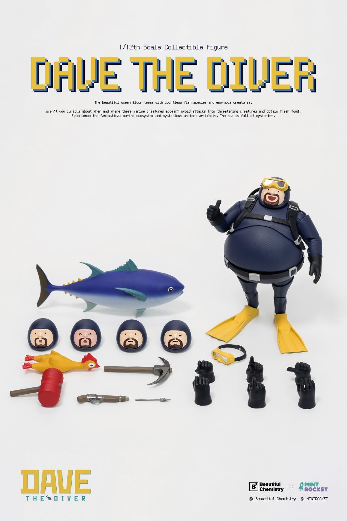 Preventa Figura DAVE THE DIVER (Diseñado por MINTROCKET) marca Beautiful Chemistry BC202526 escala 1/12