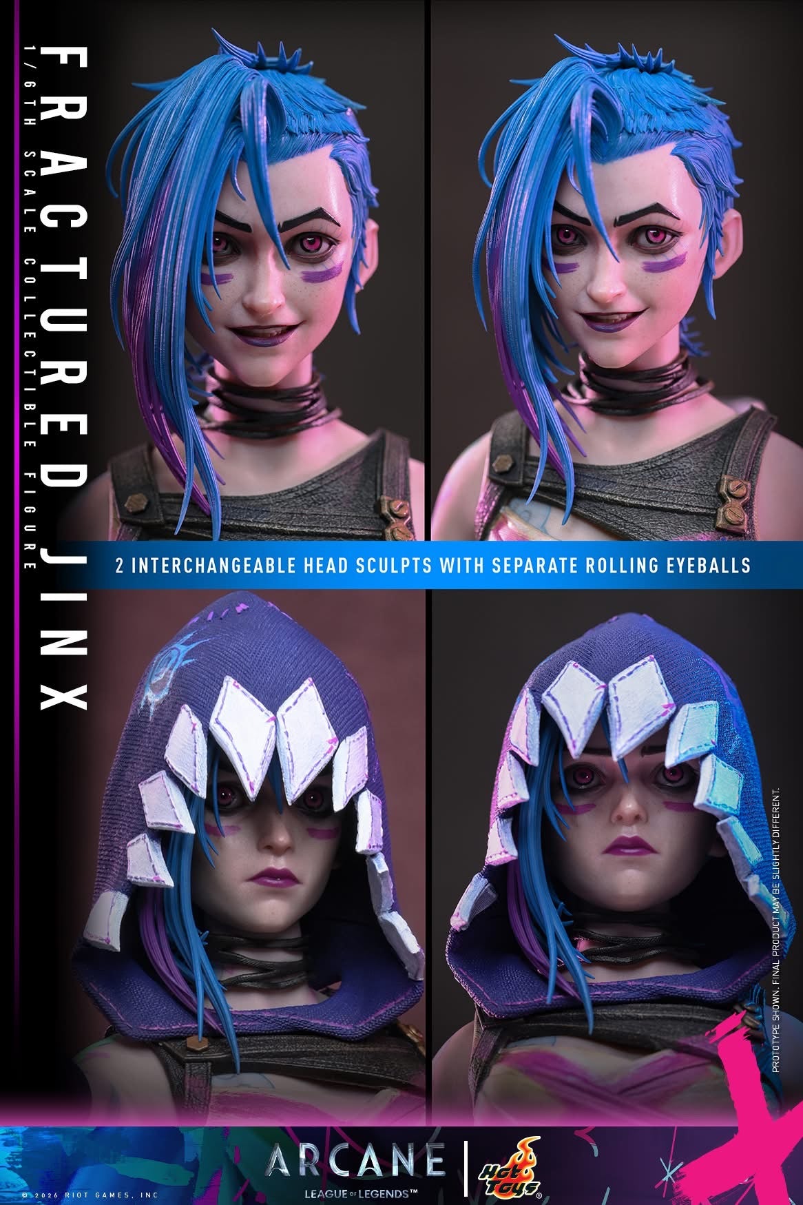 Preventa Figura Fractured Jinx - Arcane marca Hot Toys TMS183 escala 1/6