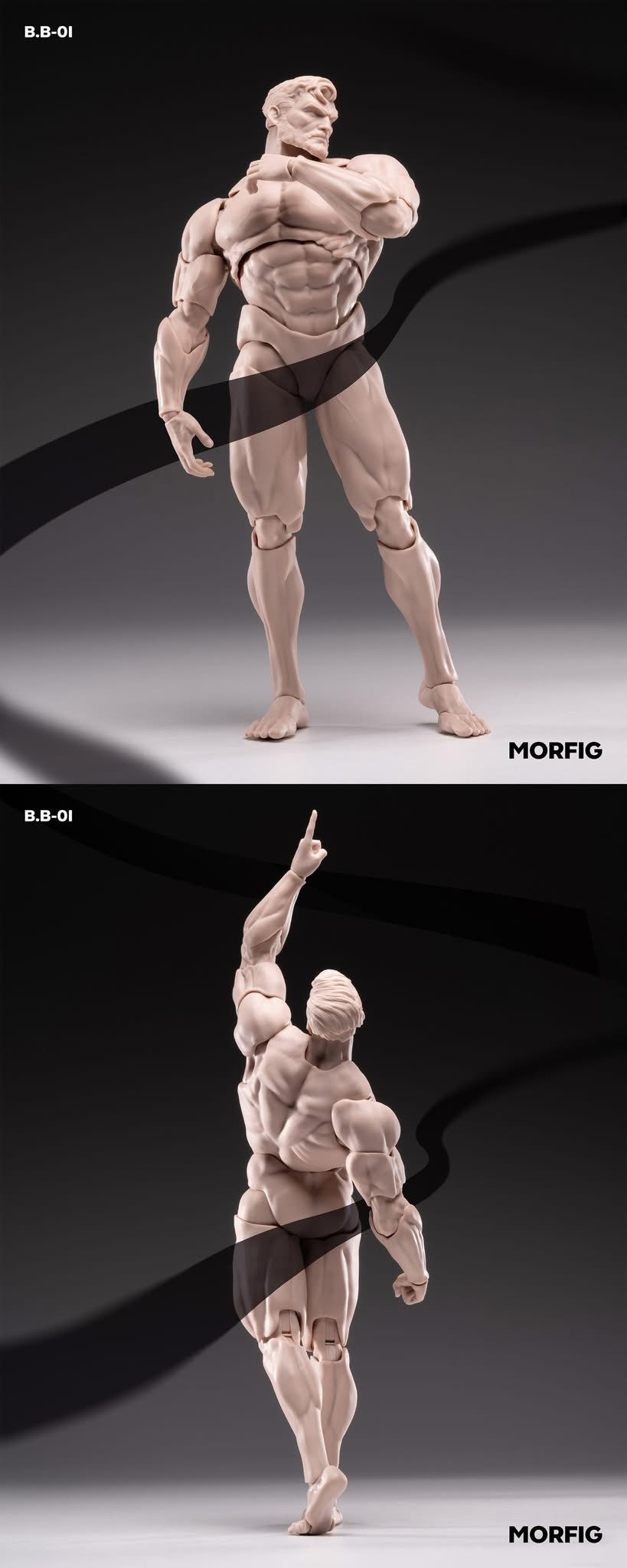 Preventa Cuerpo Muscular Masculino (3 variantes) marca INART BB01 escala 1/12