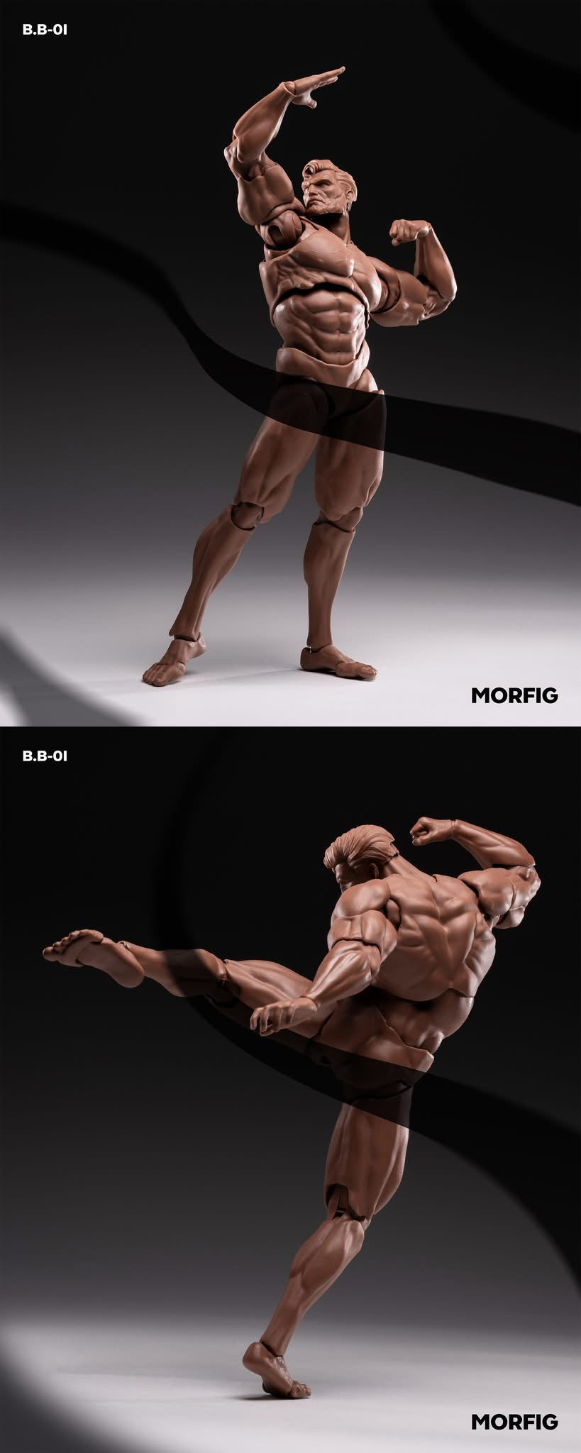 Preventa Cuerpo Muscular Masculino (3 variantes) marca INART BB01 escala 1/12