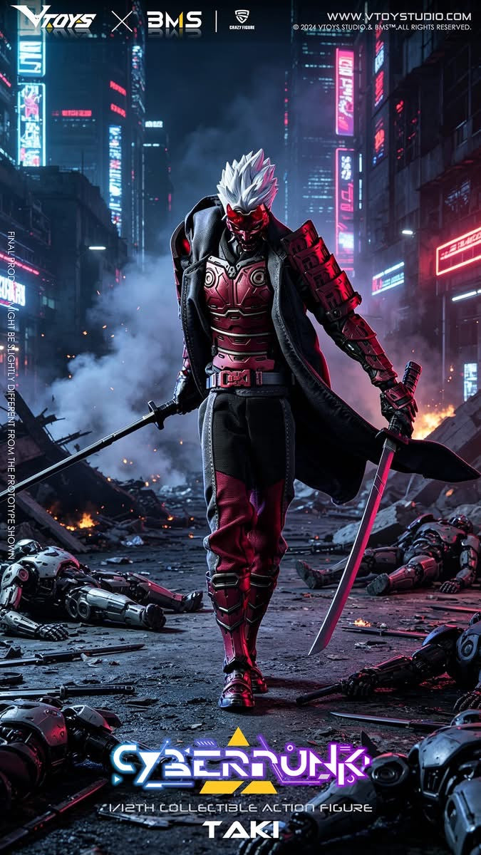 Preventa Figura Cyberpunk Samurai - The Crimson Dawn of the Blade marca VTOYS VSD012 escala 1/12