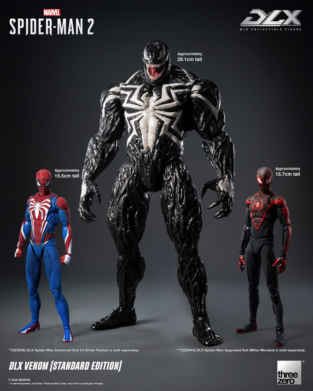 Preventa Figura DLX Venom (Standard Edition) - Marvel’s Spider-Man 2 marca Threezero 3Z0967 escala 1/12