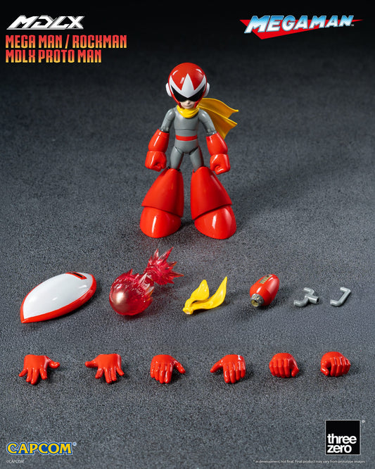 Preventa Figura MDLX Proto Man - Mega Man / Rockman marca Threezero 3Z0989 escala pequeña 1/12