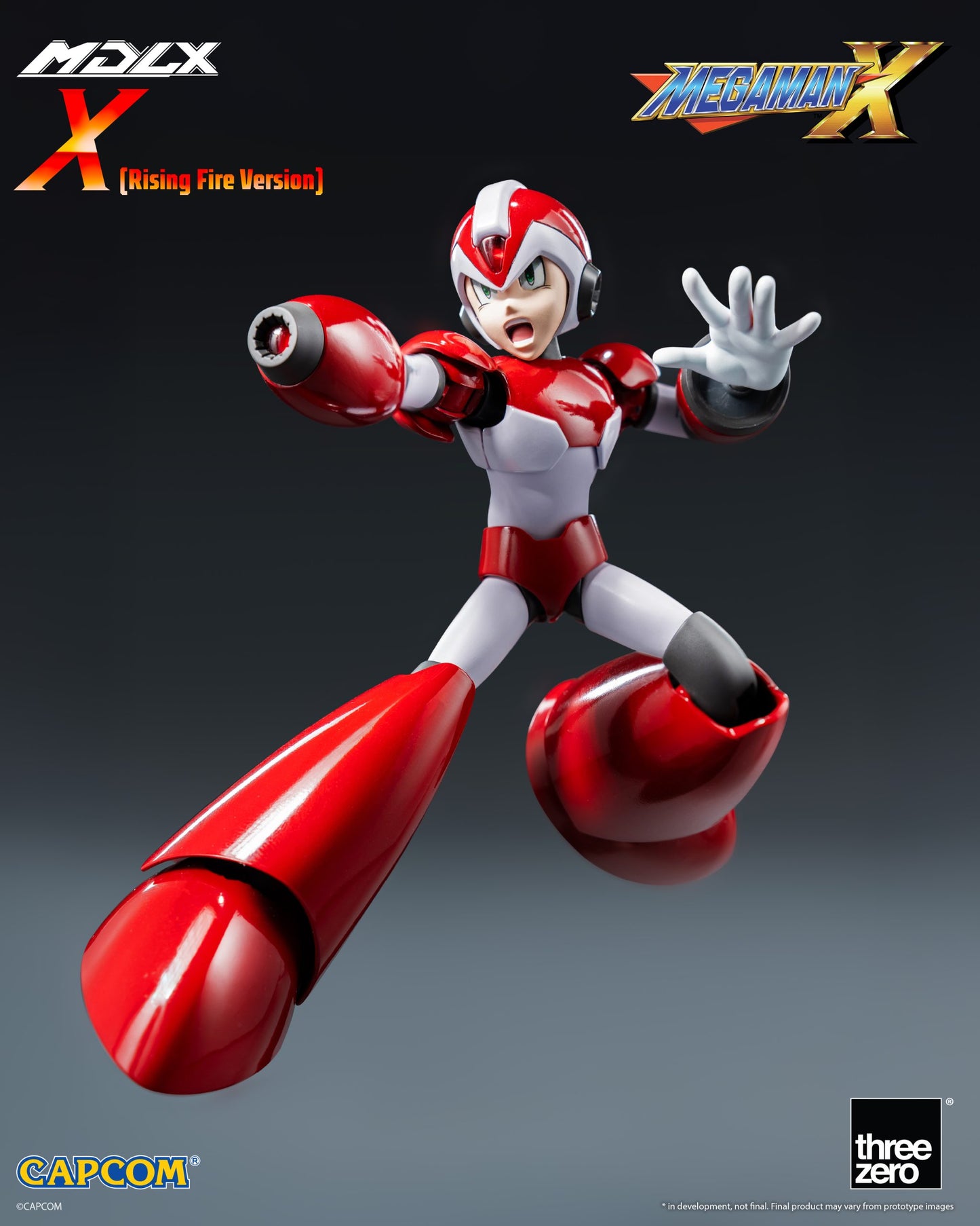 Preventa Figura MDLX X Mega Man X / Rockman X (Rising Fire Version) marca Threezero 3Z0576 escala pequeña 1/12