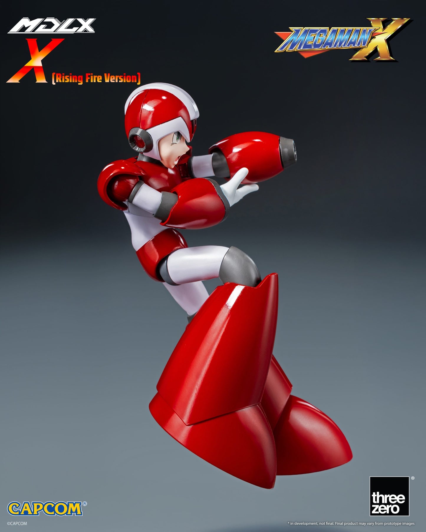 Preventa Figura MDLX X Mega Man X / Rockman X (Rising Fire Version) marca Threezero 3Z0576 escala pequeña 1/12