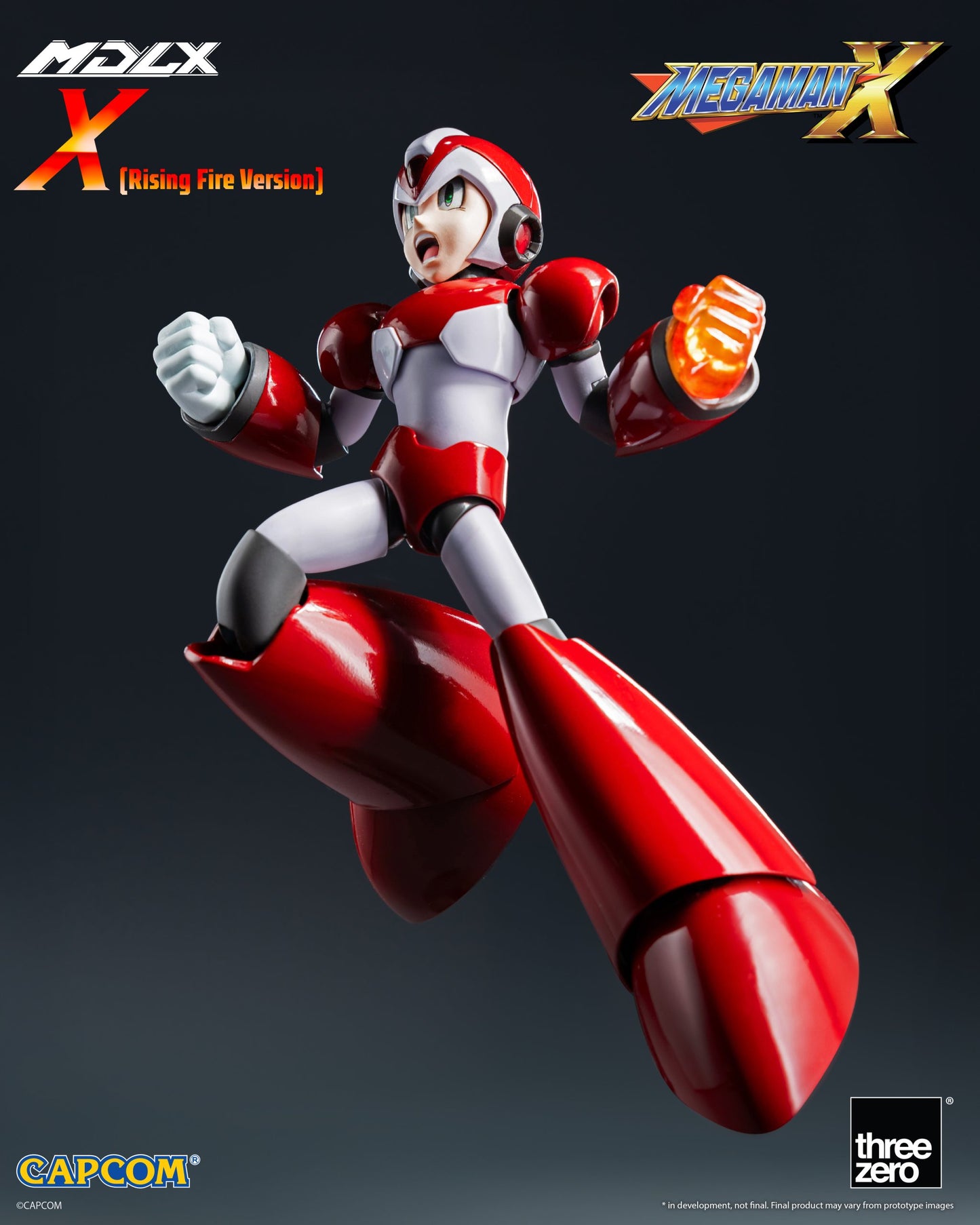 Preventa Figura MDLX X Mega Man X / Rockman X (Rising Fire Version) marca Threezero 3Z0576 escala pequeña 1/12