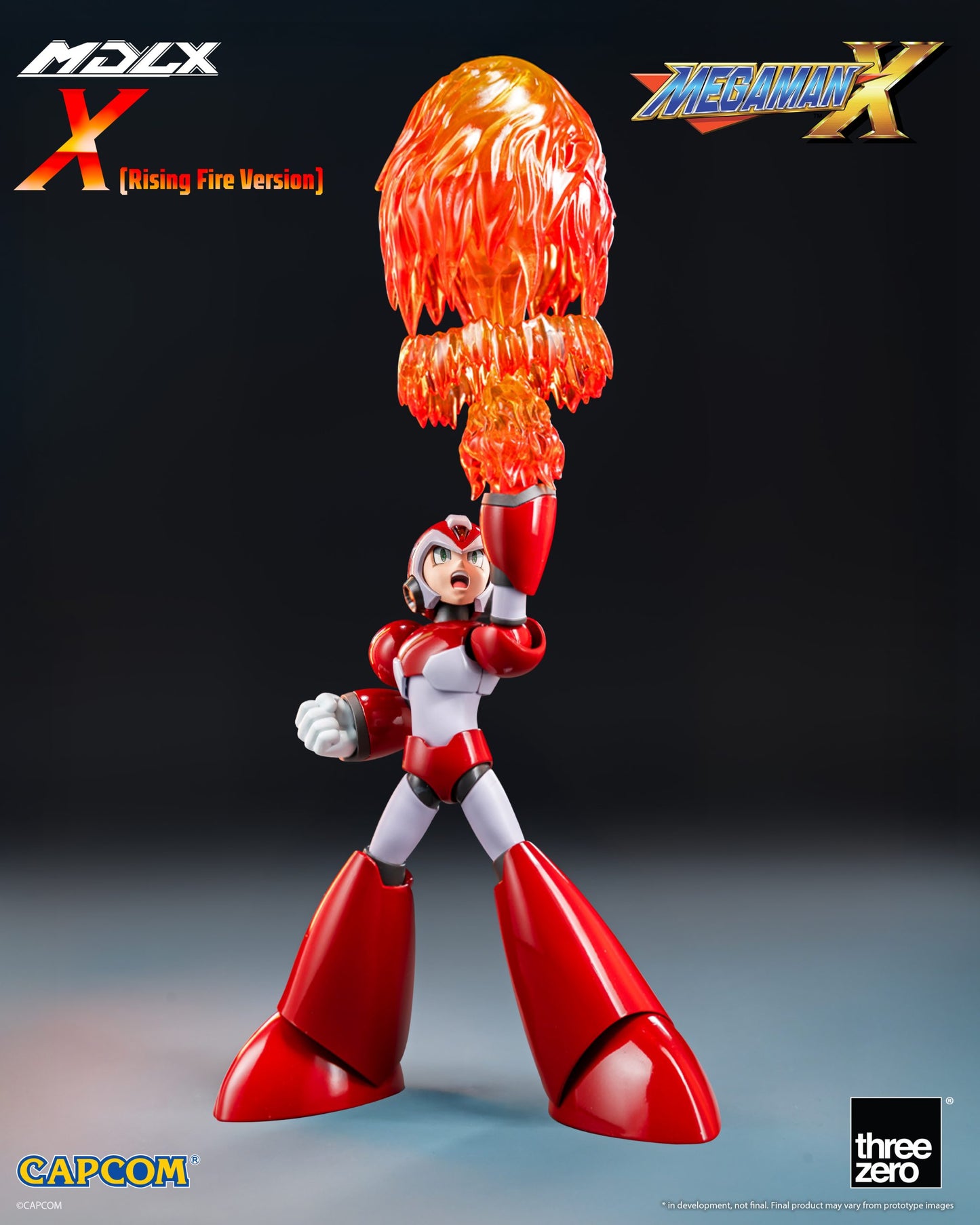 Preventa Figura MDLX X Mega Man X / Rockman X (Rising Fire Version) marca Threezero 3Z0576 escala pequeña 1/12