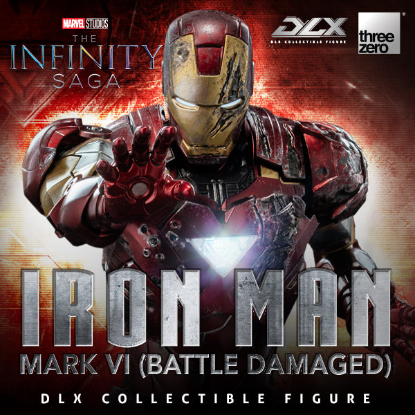Preventa Figura DLX Iron Man Mark 6 (Battle Damage) - Avengers Infinity Saga marca Threezero 3Z0918 escala pequeña 1/12