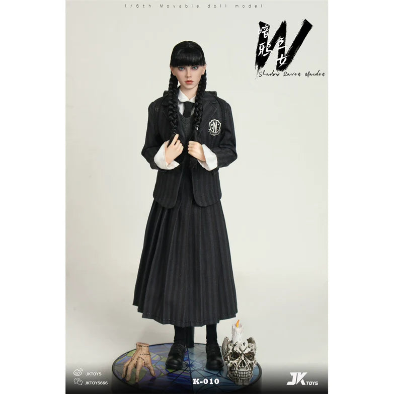 Pedido Figura Shadow Raven Maiden Wednesday cosplay marca JKToys K-010 escala 1/6