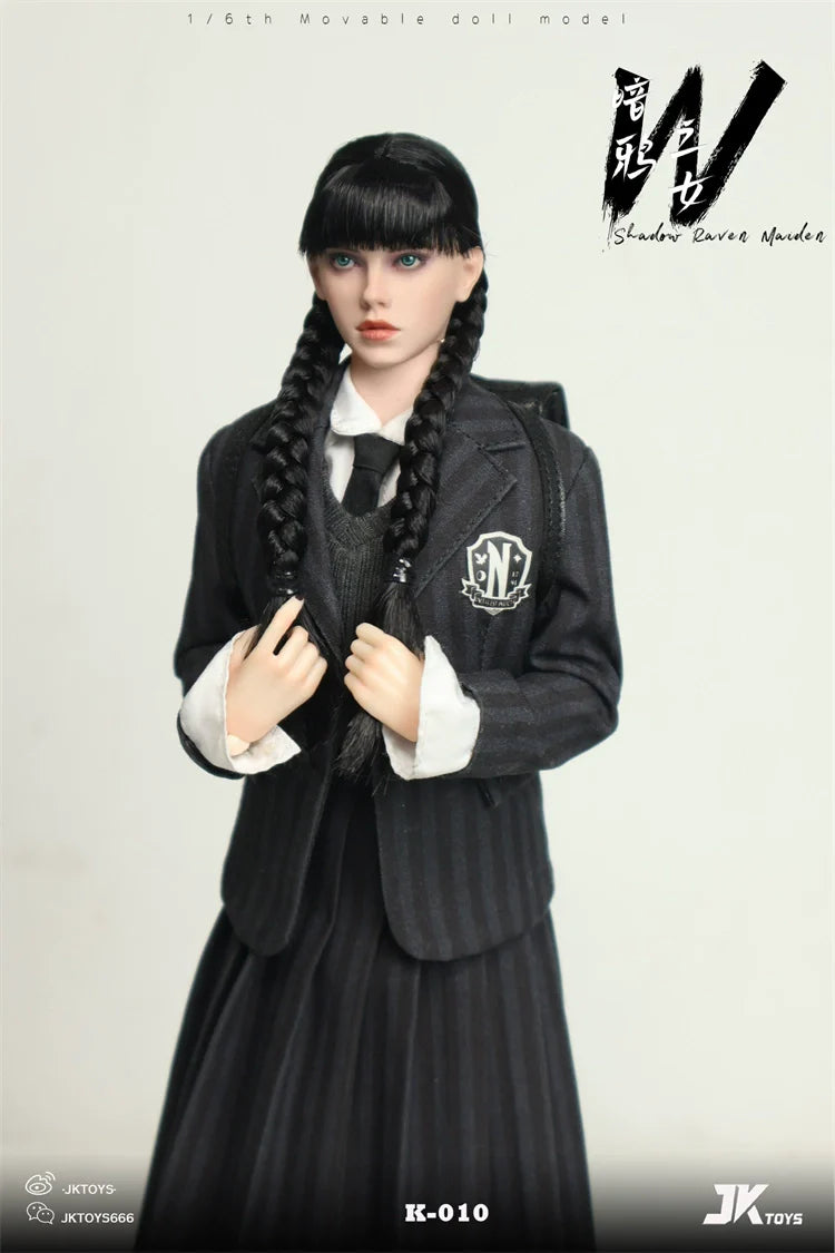 Pedido Figura Shadow Raven Maiden Wednesday cosplay marca JKToys K-010 escala 1/6