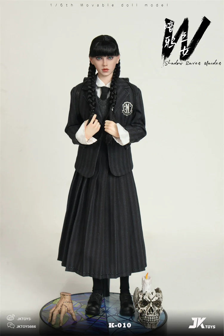 Pedido Figura Shadow Raven Maiden Wednesday cosplay marca JKToys K-010 escala 1/6