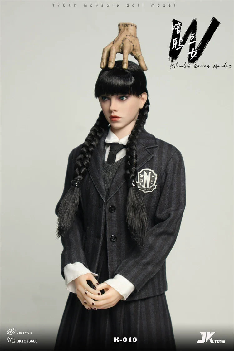 Pedido Figura Shadow Raven Maiden Wednesday cosplay marca JKToys K-010 escala 1/6