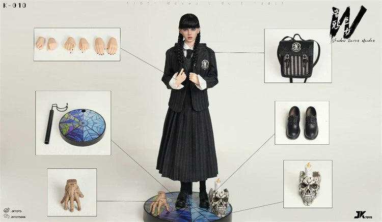 Pedido Figura Shadow Raven Maiden Wednesday cosplay marca JKToys K-010 escala 1/6