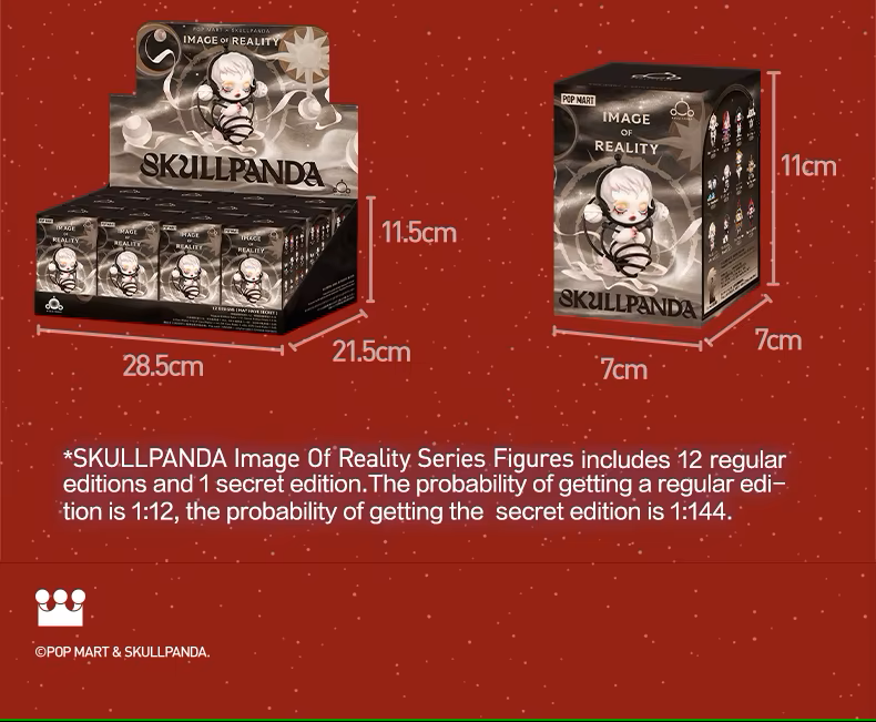 Pedido Caja de Figuras SKULLPANDA x Image of Reality Series (con 12 piezas) (Blind Box) marca POP MART (11 cm)