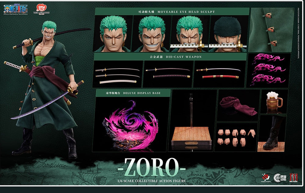 Preventa Figura ZORO (Deluxe Version) - One Piece marca Pixel Poses PP-200595 escala 1/6