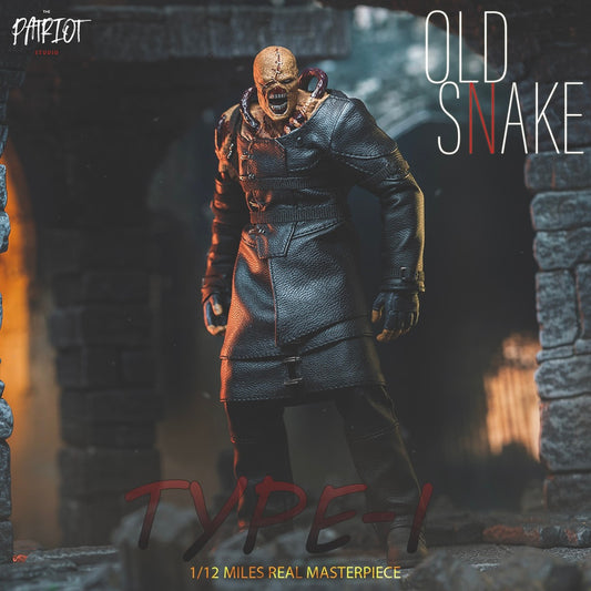 Preventa Figura Old Snake Type-I (All-Black Leather Jacket) marca Patriot Studio PA020A escala pequeña 1/12