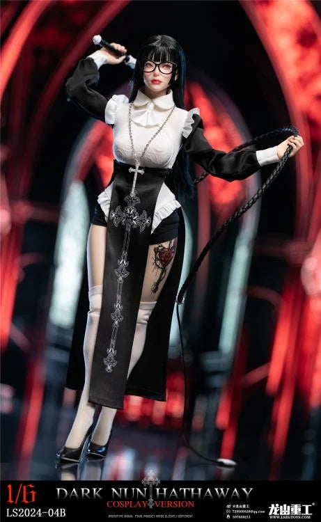 Preventa Figura Dark Nun Hathaway (black hair version) marca Long Shan Jin Shu LS2024-04B escala 1/6