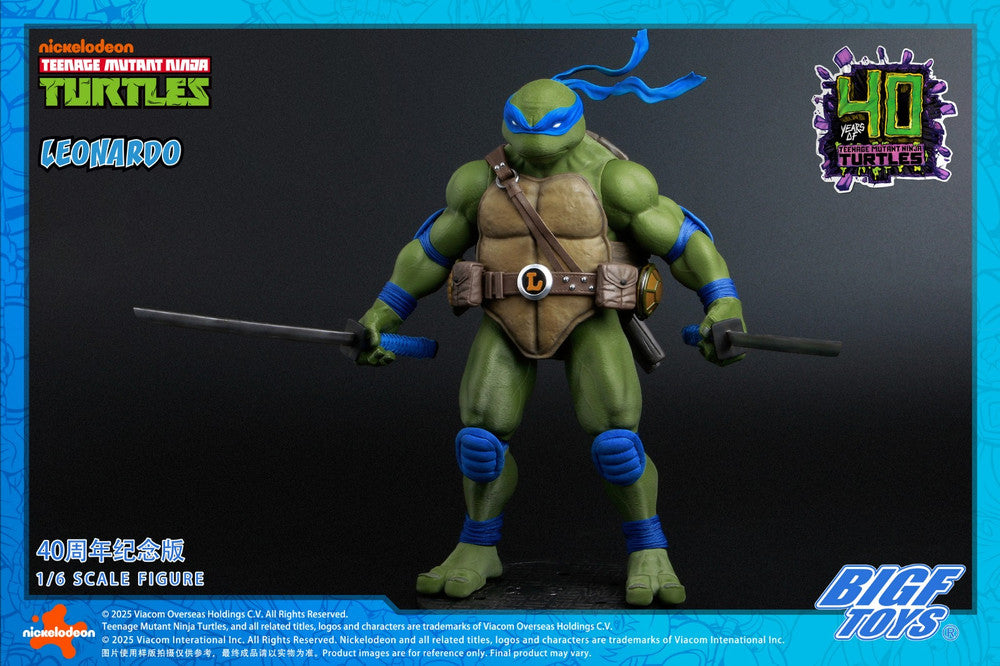Preventa Figura TMNT LEONARDO - 40th Anniversary Edition marca BigFToys BIGF-001 escala 1/6