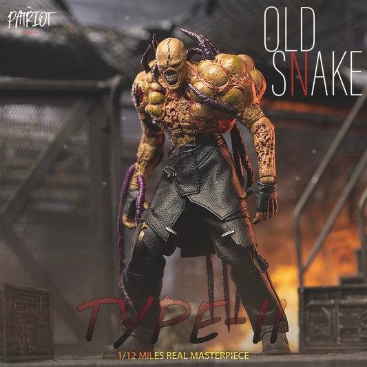 Preventa Figura Old Snake Type-II (Black Leather Jacket on Lower Body) marca Patriot Studio PA020B escala pequeña 1/12